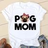 Sweet Love Pug Streetwear White Fashion Women T-Shirts Harajuku Kawaii Clothes Short Sleeve Summer Tee Casual Female Tops O-Neck
