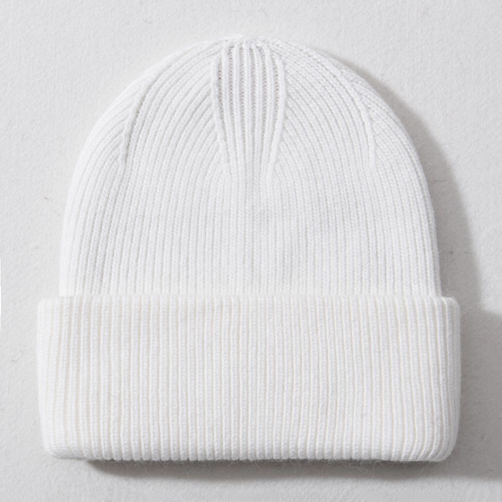 Custom Wool Beanie Hats for Women Luxury Warm Lambs Wool Knitted Winter Bennie for Business Travel Hand Drawn Logo