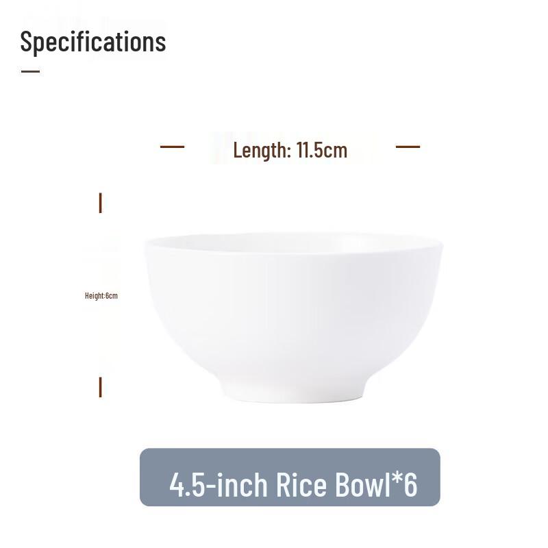 Gong He Jing Pin Jingdezhen Bone China Rice Bowls - Set of 6