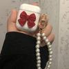 Applicable Apple AirPods/1/1/1 Generation Earphone Case Bow Case, Pearl Chain