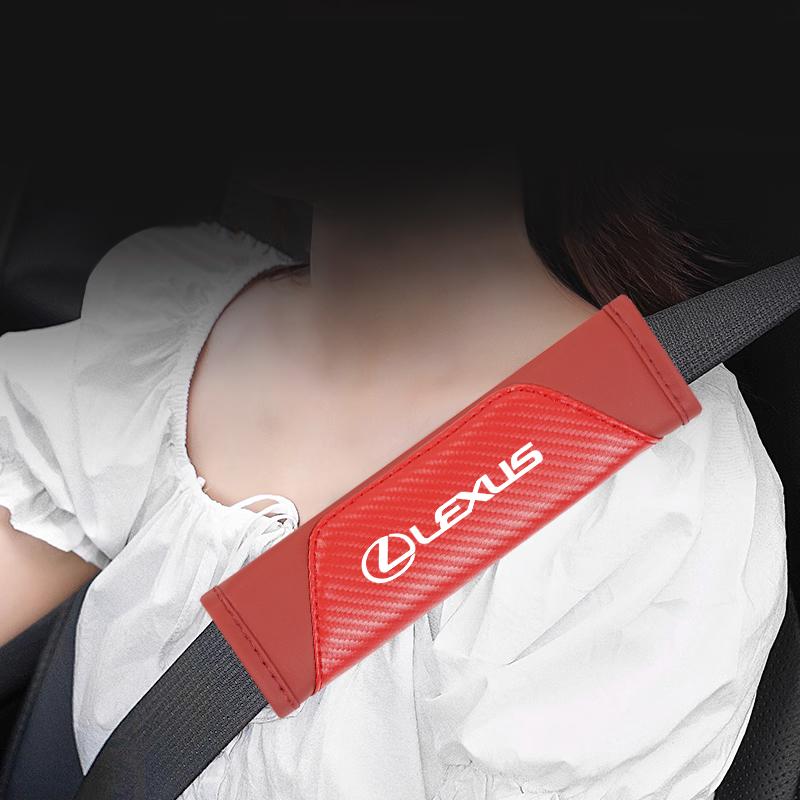 Car Seat Belt Shoulder Cover Carbon Fiber Protective Pad For Lexus F SPORT ES RX NX LS UX LM LX GX LC RZ IS CT GS RC HS SC LXB