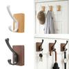 Space Saving Adhesive Hook for Bathroom Door Back Made of Natural Walnuts Wood Drillless Installation for Hanging Items