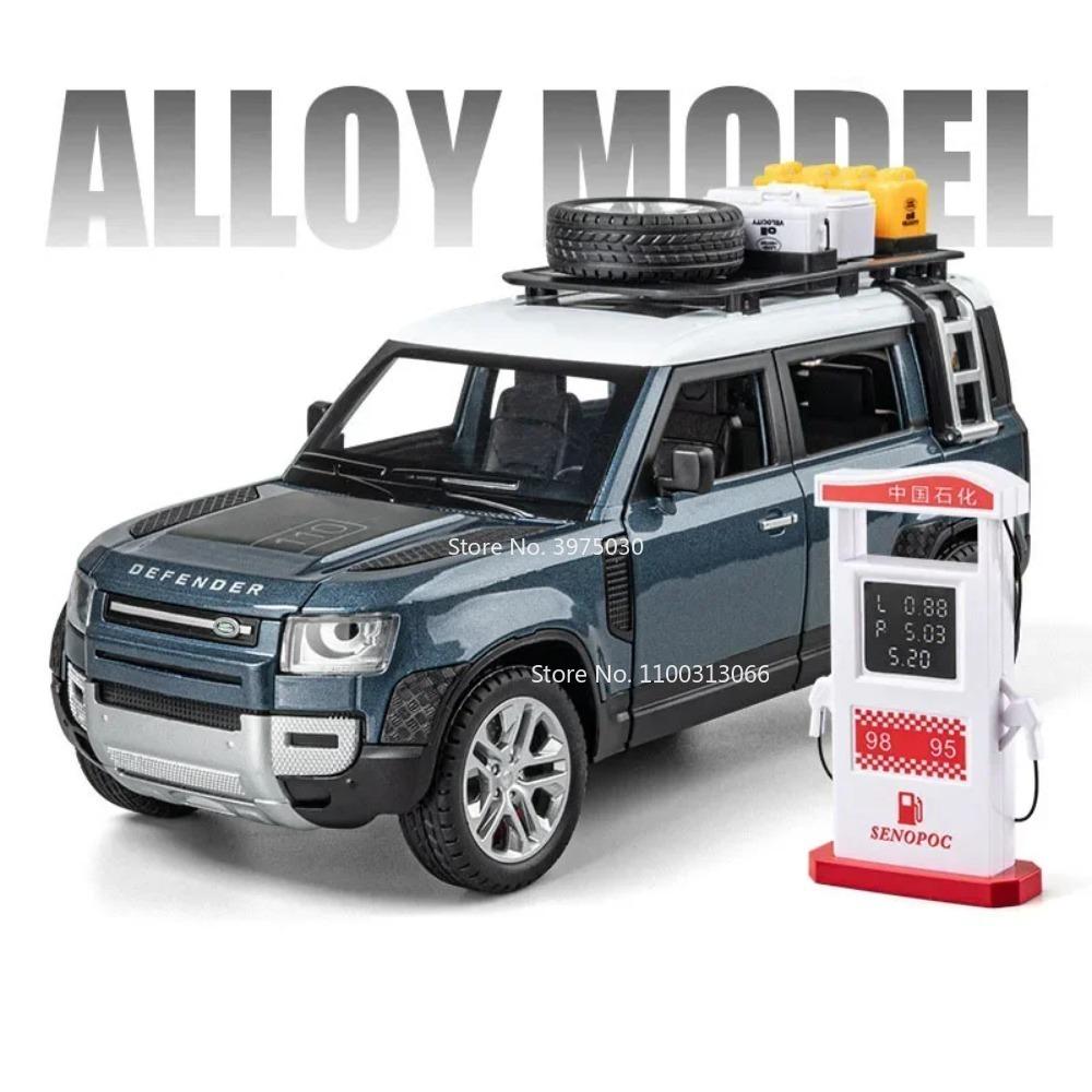 1:24 Alloy Land Rover Defender 110 Models Toys Miniature Cars with Pull Back Light Music Off-road Model for Toddler Kids Gifts