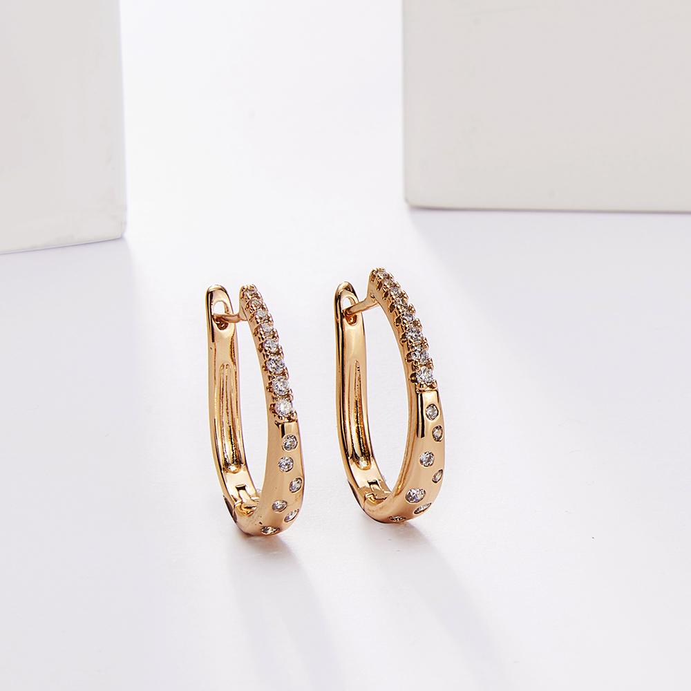 Trendy Copper Zirconia Earrings For Women Fashion Aesthetic Stud Jewelry Female Wedding Proposal Earring