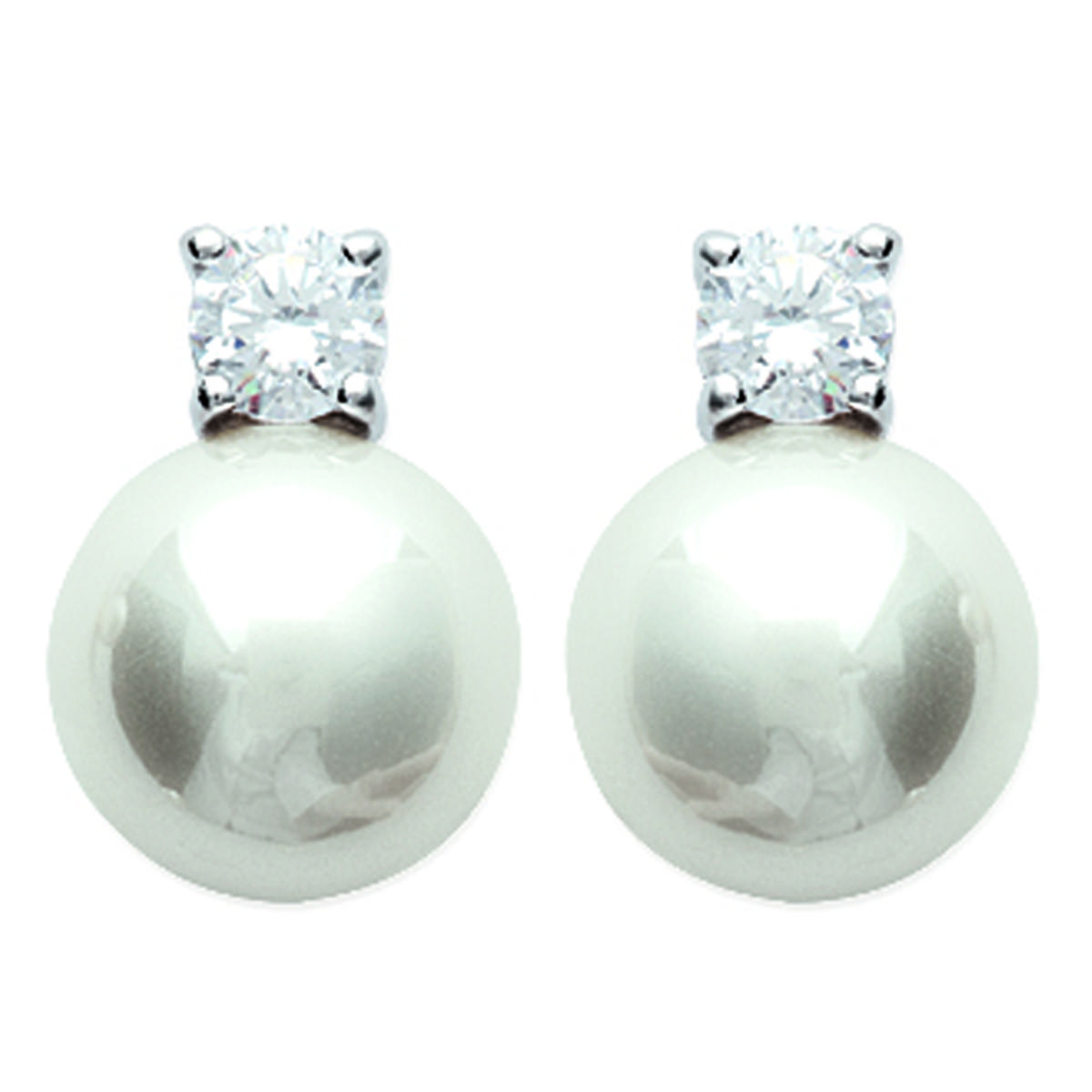 

Les Trésors De Lily [D7535] - Серебряные серьги Pearl Legend слоновая кость серебро (родированное покрытие) - 12 мм