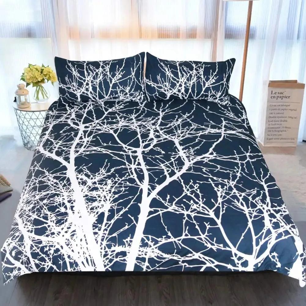 Tree of Life Duvet Cover Set Natural Scenery Bedding Sets Teen Adult Botanical Comforter Cover Autumn Leaves Quilt Set Full Size