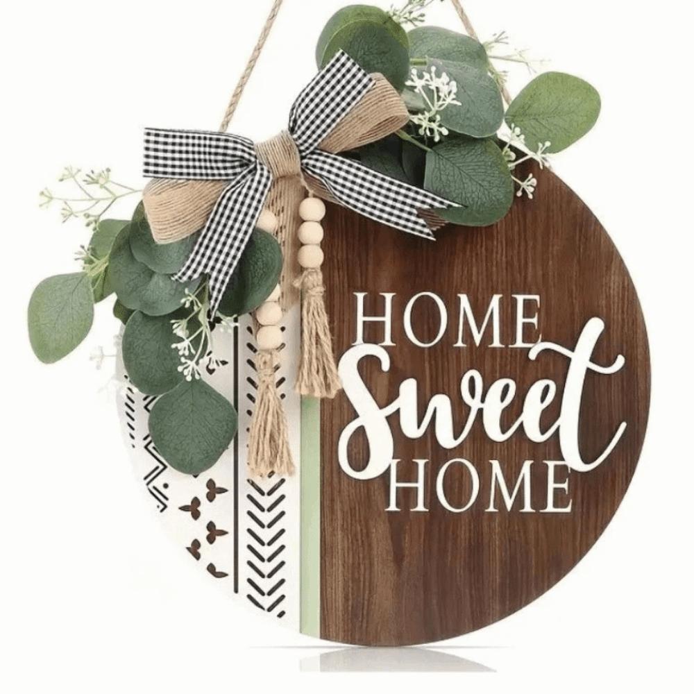 Flower Welcome Sign 2D Flat Wall Art Ornaments Hanging Decoration Outdoor Decor