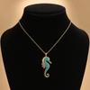 Sea Creature Jewelry Stylish Necklace Stainless Steel Blue 3.2 Cm 1 Pc