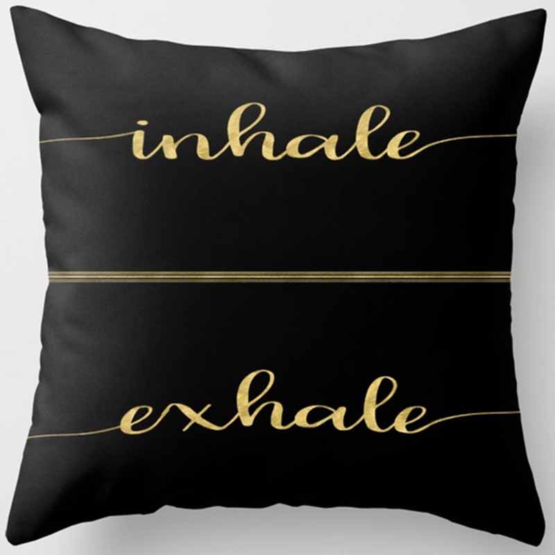 Black and Yellow Square Pillowcase, Home Decoration, Car Sofa Cushion Cover 45cm*45cm