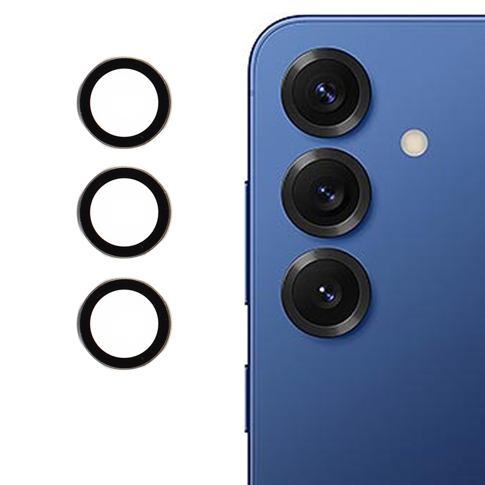 

Для Samsung Galaxy S25 Захисник об єктива камери Гальванічне покриття Ультра HD Загартоване скло Плівка для об єктива Titanium Grey