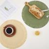 Round Braided Placemat Boho Table Mats for Dining Table Christmas Woven Washable Non-Slip Place Mats with Pompom Tassel Pads