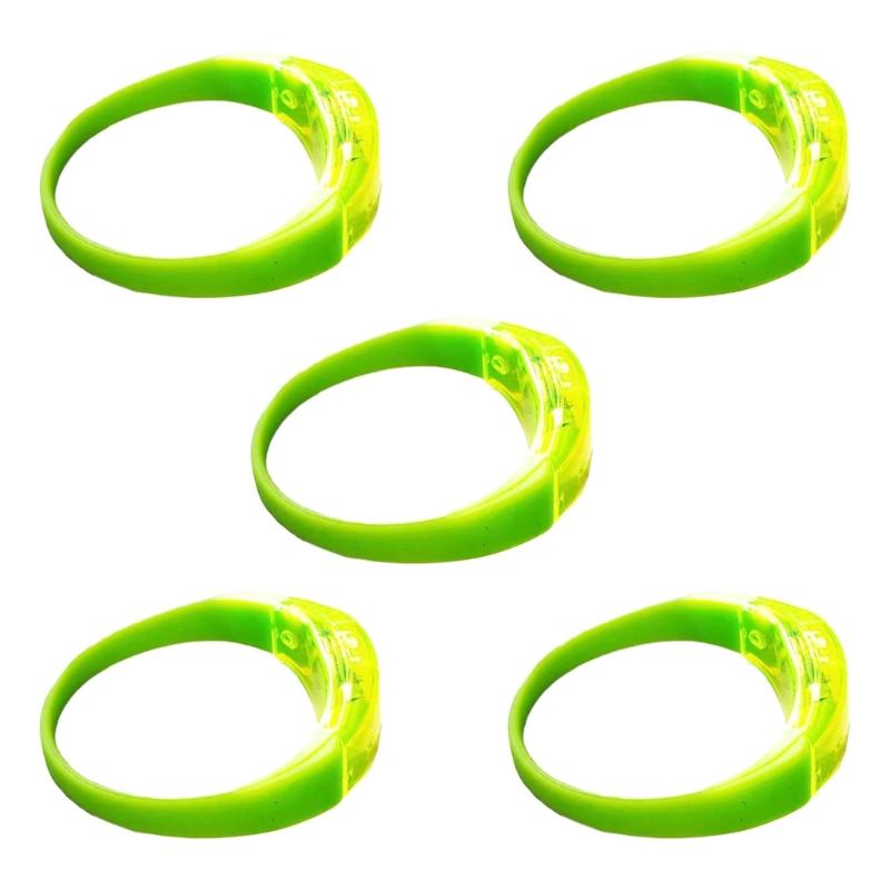 5 Stück Sprachaktivierte Sound Control LED Armbänder Blinkendes Silikon Armband Weihnachten Bar Konzert Festival Party Zubehör