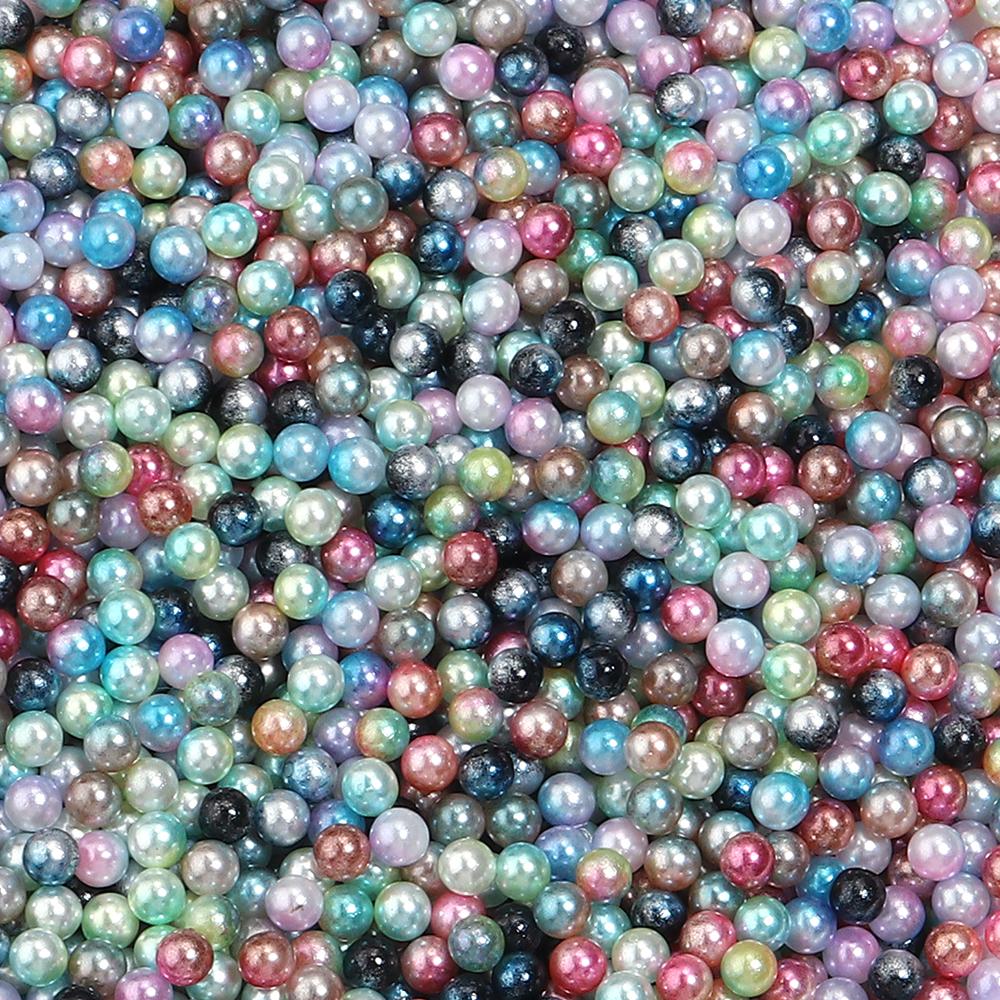 50-500pcs 3/4/5/6/8/10/12mm ABS No Hole Imitation Pearl Beads Colorful Round Loose Spacer Beads For DIY Jewelry Making Supplies