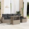 VidaXL Garden Lounge Set 6 Pcs with Light Grey Cushions Wicker 3268502
