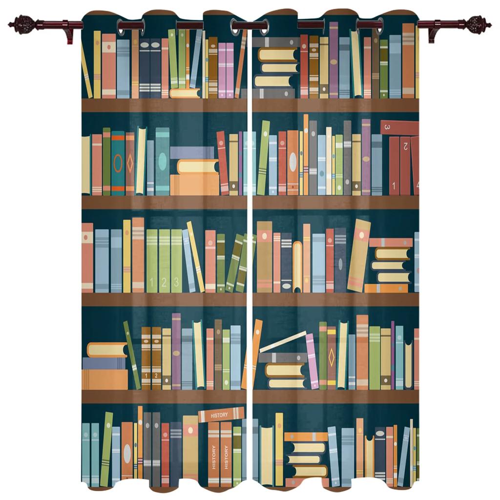 Bücherregal Bibliothek Buch Vorhänge für Schlafzimmer Wohnzimmer Vorhänge Küche Kinderzimmer Fenster Vorhang Moderne Heimdekoration