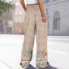 Damen Sommer Boho Palazzo Hose Hohe Taille Weites Bein Blumendruck Freizeithose Mit Taschen