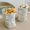 With Light Puff Flower Bouquet Gift Knitted Flower Bouquet Sunflower Bouquet  Valentine's Day