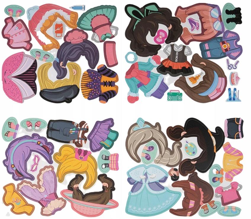 Układanka Magnetyczna Książka Puzzle Pokaz Mody Ubieranie Dziewczyn Ubranka