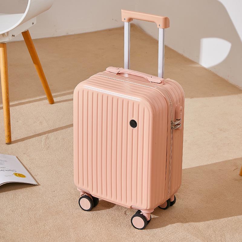 18" Unisex Carry-On Suitcase with Silent Wheels, Durable Korean Style, Thick Design, Combo Lock