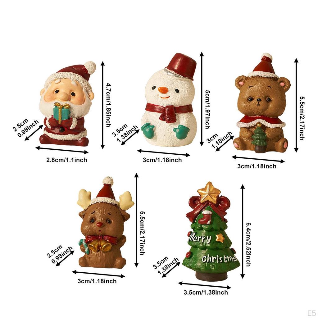 4 Pieces Christmas Mini Figurines Creative for Cabinet Fireplace Living Room