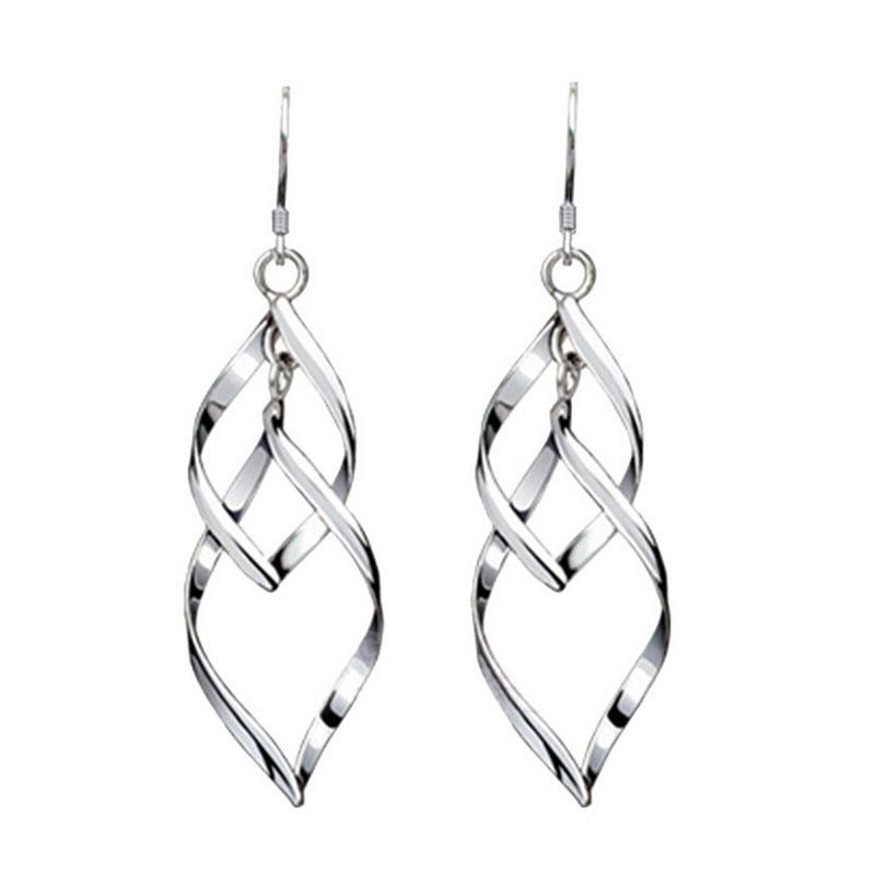 VENTFILLE 925 Stamp Silver Color Drop Long Earrings For Women Girl Temperament Simplicity Jewelry Birthday Gift Dropshipping