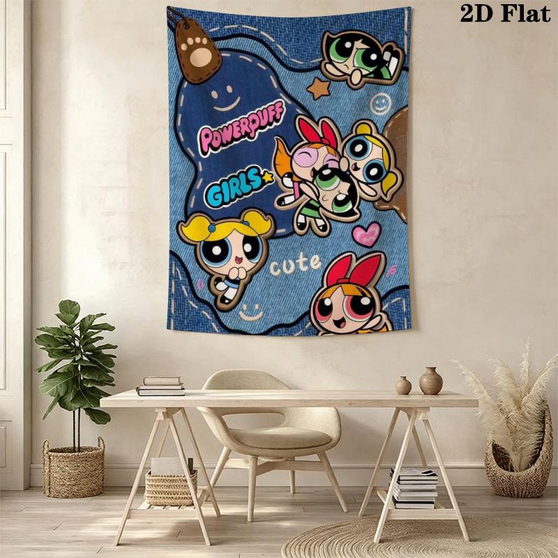 Blossom, Buttercup, and Bubbles Pattern Home Decor Tapestry, Wall Hanging, Decorative RV Wall Cloth.ZGT0914211