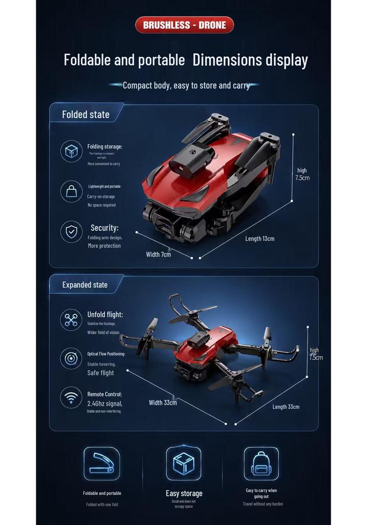 H14 HD Dual Camera Drone with Obstacle Avoidance and Optical Flow - Remote Control Four-Axis Toy