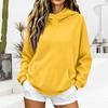 Women's Casual Long Sleeve Hoodie with Drawstring and Pockets, Non-Ribbed