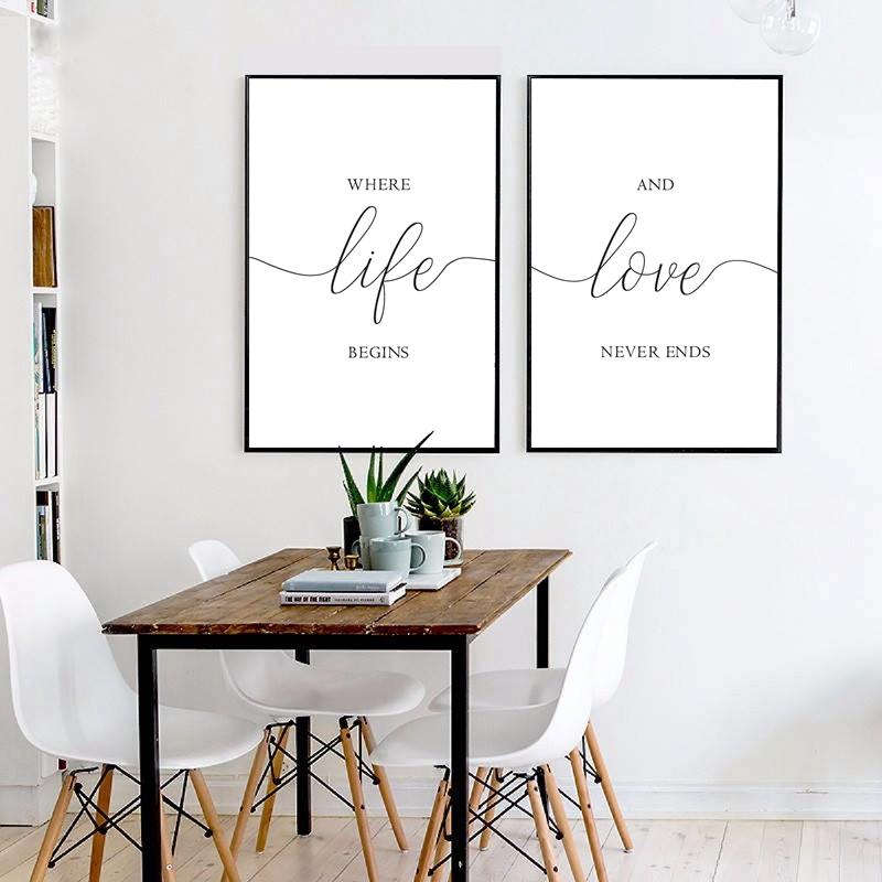 Leinwandgemälde mit Zitat, minimalistisches Dekor, Bilder für Wohndesign, moderne nordische Poster und Drucke, Wandkunstdrucke für Raumdekoration, kein Rahmen