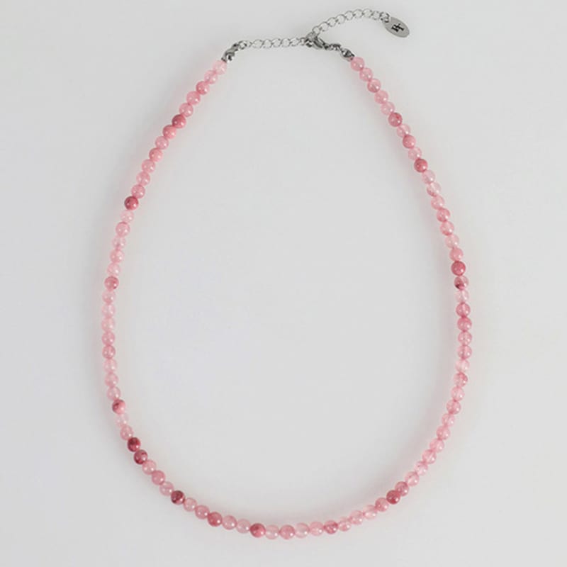 

BICYCLE TROPHY BT Gemstone Necklace 07 (4mm Topaz_Red Multi) 45cm (men basic)