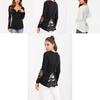 Elegant Lace Stitching Women's T-shirt Slim Fit Long Sleeve Cotton Top