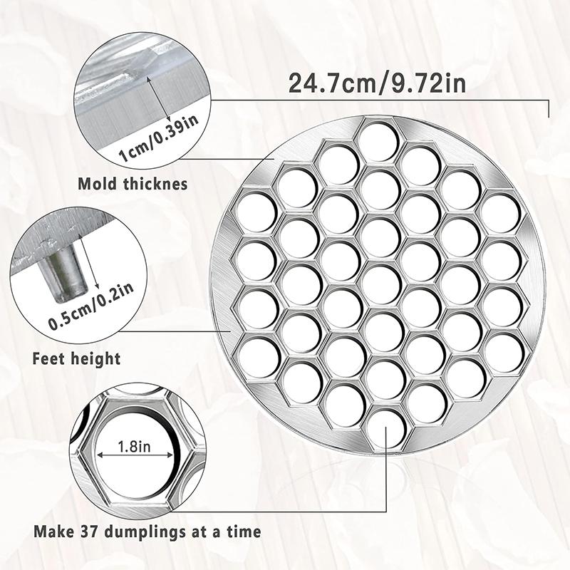 

37 Holes Russian Ravioli Maker Dumplings Mold Aluminum Alloy Pelmeni Meat Dumplings Maker Handmade Dumpling Cutter JT567