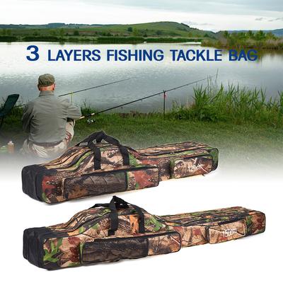 120cm/150cm 3 Layers Fishing Bag Portable Folding Fishing Rod Reel Bag Fishing Tackle Carry Bag Case Travel Storage Bag