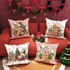 Christmas Themed Pillowcases: Gingerbread, Candy Canes, and Cozy Holiday Scenes Sofa Room Cushion Cover Home Decoration Gift