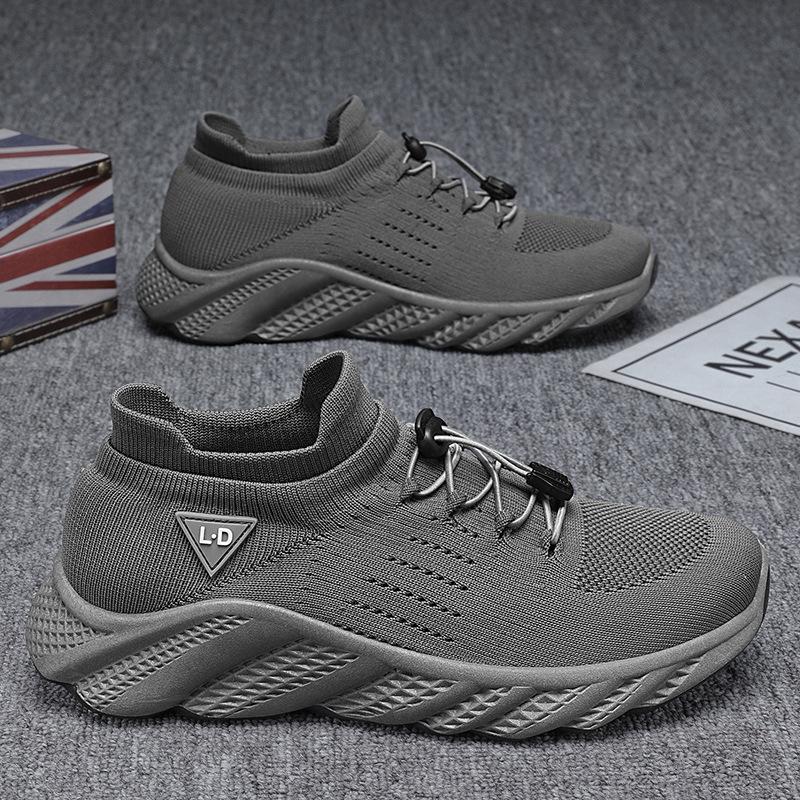 2025 autumn new fashion men's shoes breathable mesh fly-woven socks shoes running casual shoes men's sports shoes