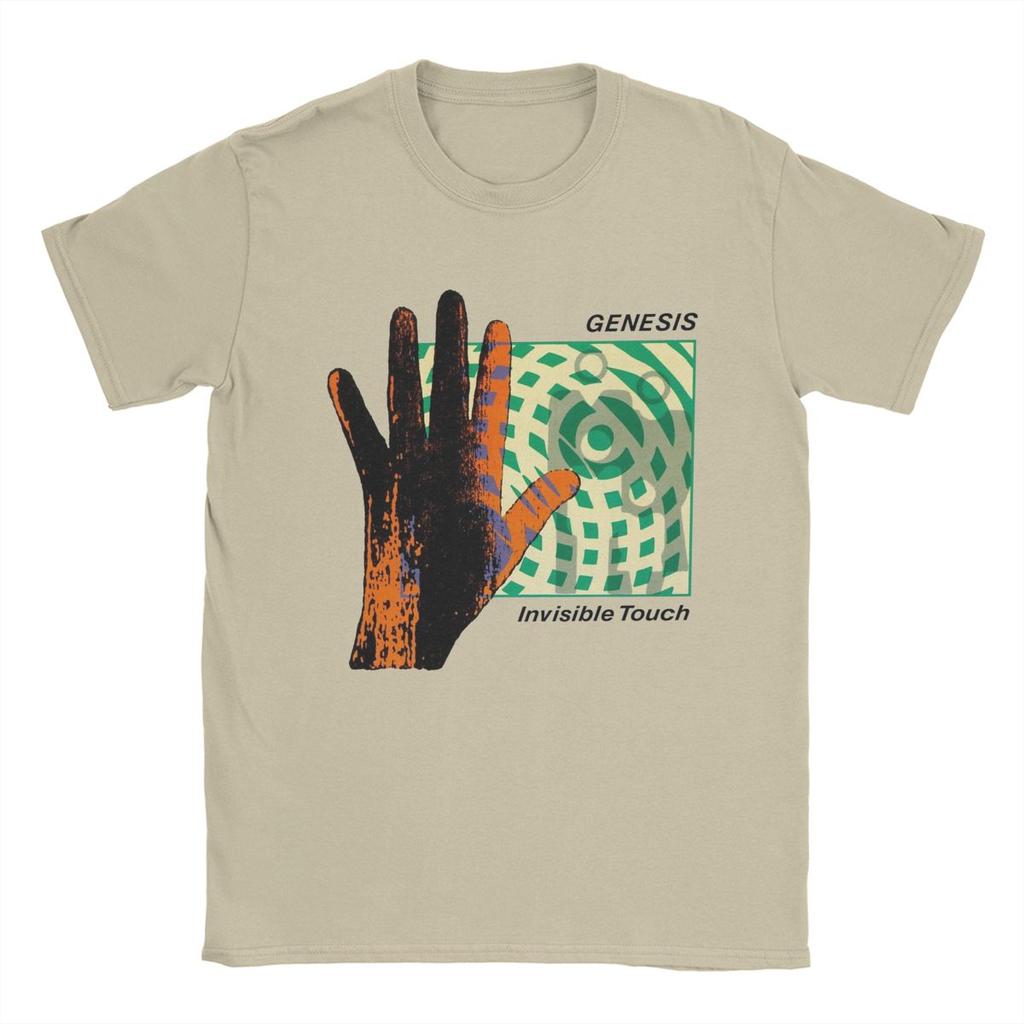 Genesis Invisible Touch T-Shirts for Men Vintage Pure Cotton Tee Shirt Round Neck Short Sleeve T Shirts Gift Idea Clothing