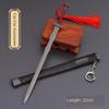 22cm Gold Spear Full Metal Lance Ancient Cold Weapon Model Ornament Toys for Men Boy Child Replica Miniatures With Fringe