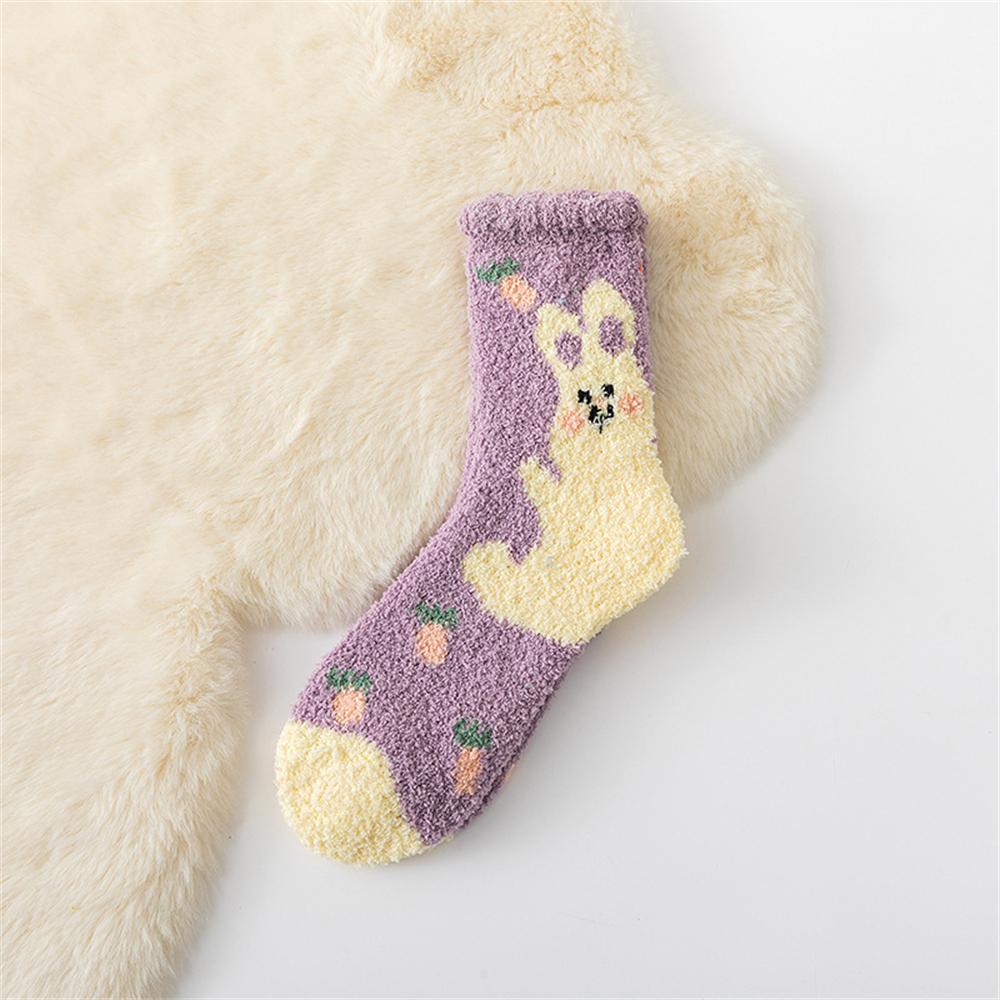 

Новые Теплые Зимние Женские Милые Плюшевые Носки из Кораллового Флиса с Мишками Пандами и Кроликами Толстые Домашние Носки для Сна Подарок на Рождество Дропшиппинг
