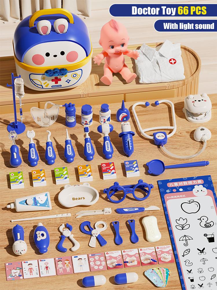 

Игрушки Доктора со Светом Набор для Игры в Больницу и Стоматолога Костюм для Ролевых Игр Доктора Детский Чемоданчик Развивающий Подарок для Ребенка 3 Лет