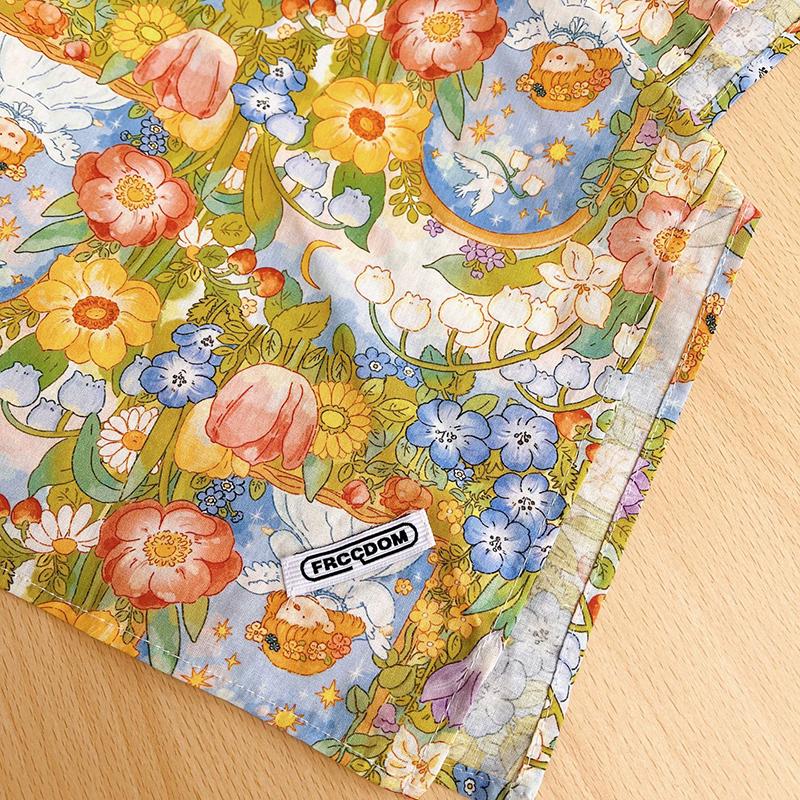 French Retro Literary Printing Headscarf Caps For Women Spring And Summer Outdoor Shopping Po Seaside Vacation Sun Hat