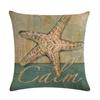 Newest Fashion Conch Starfish Shell Marine Life Linen Pillowcase Office Sofa Decorative Cushion Cover