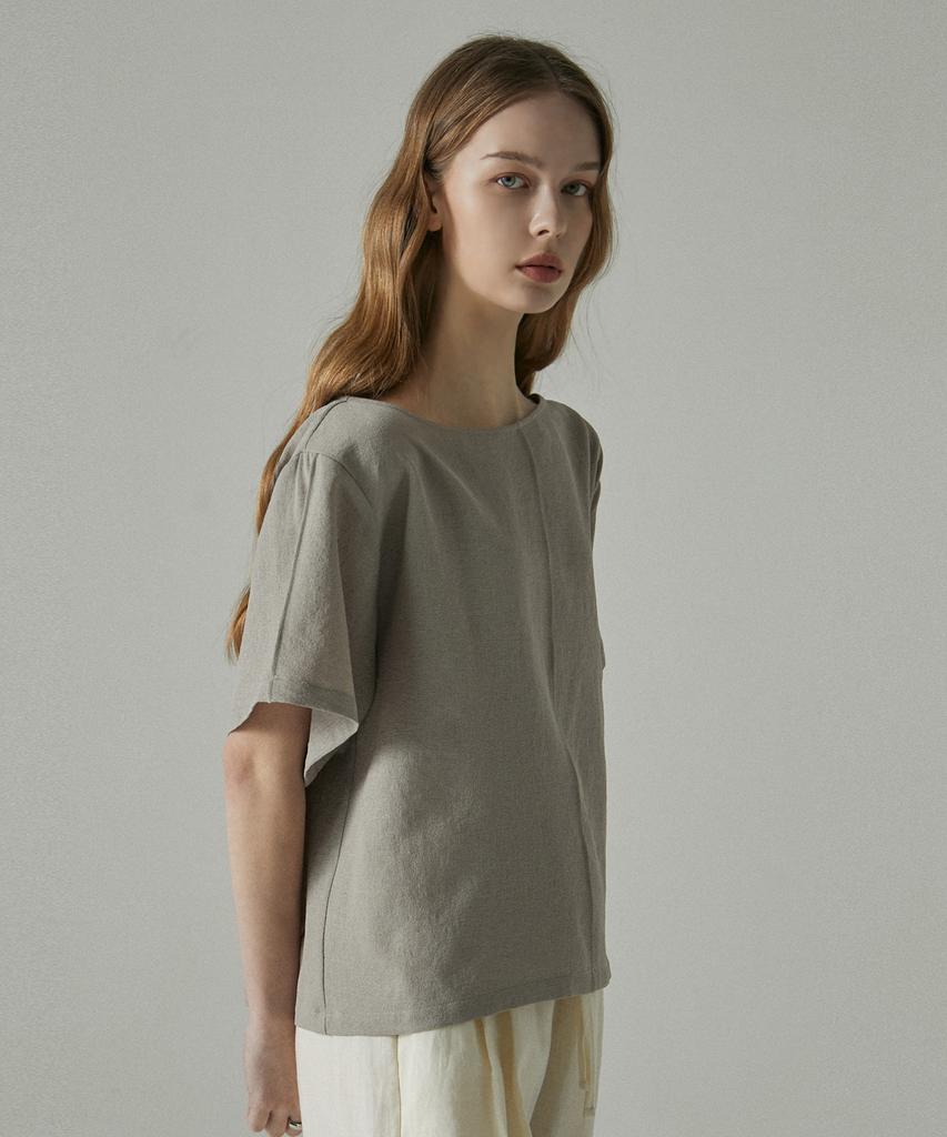 A.RIFF Boat Neck Backless Blouse_Dark Beige