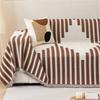 Chenille Stripe Throw Blanket for Living Room Modern Style Line Couch Covers Blankets Dustproof Full Sofa Cover Office Nap Shawl