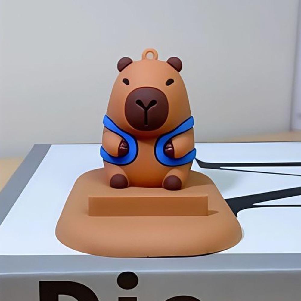 PVC Doll Capybara Phone Holder Figure Model Capybara Cell Phone Bracket Small Gifts