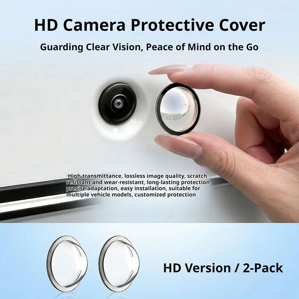 2PCS Universal Car Rear View Camera Lens Protector Anti-Scratch Waterproof Dustproof 360° HD Camera Guard Cover Accessories