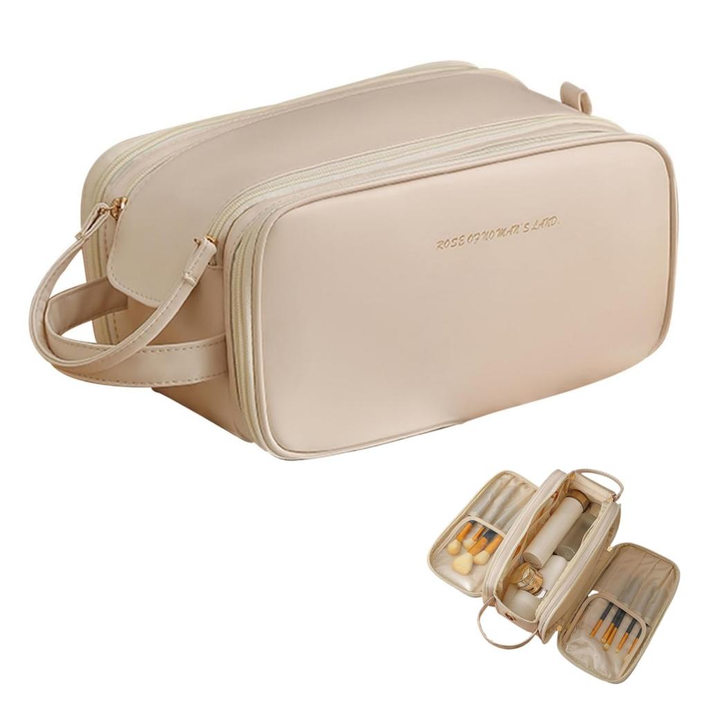 Aylashine Large Capacity Cosmetic Travel Makeup Easy to Toiletry Bathroom Multifunctional Makeup Pouch for White Bag, Bag, Carry, Double-Layered Bag,