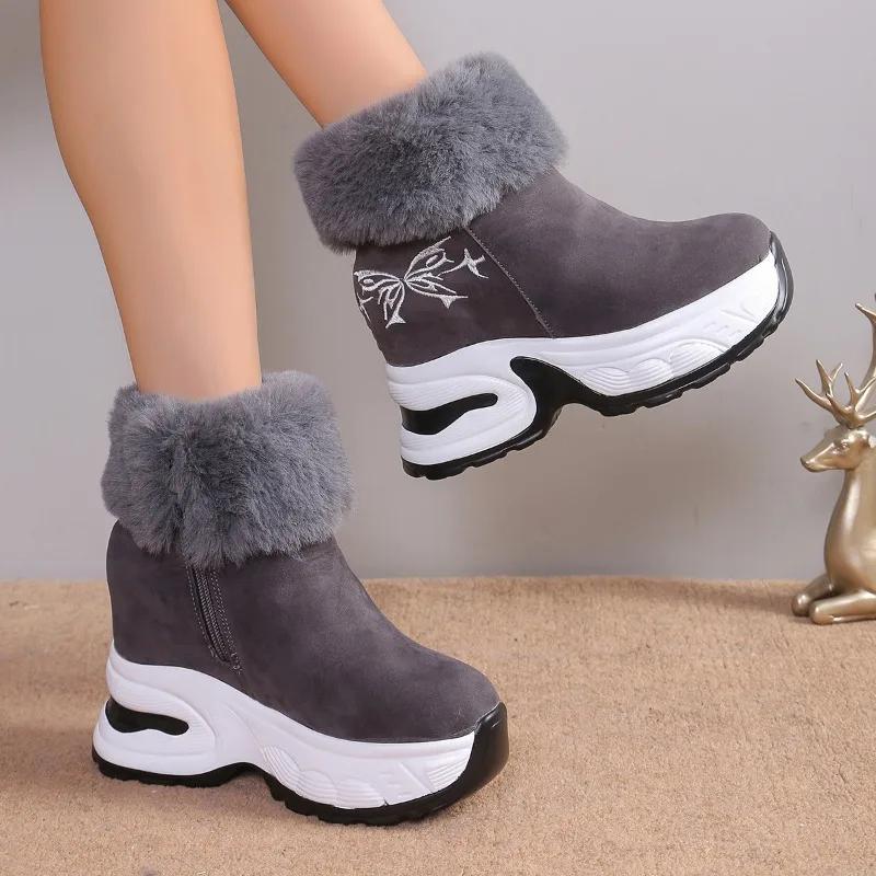 Fashion Winter Women Boots Thick Bottom Ankle Boots 2024 New Warm and Comfortable Snow Boots for Women Plush Fashionable Ladies Shoes