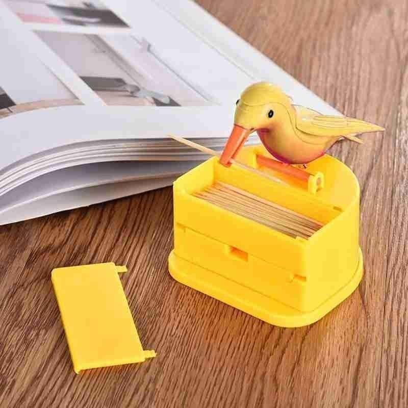 Small Bird Toothpick Container Automatic Toothpick Dispenser Toothpick Holder Home Decoration Kitchen Accessories