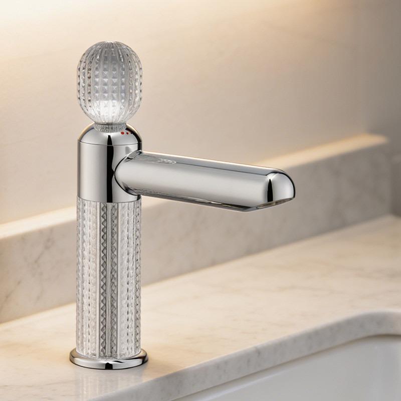 Luxury Crystal-Textured 304 Stainless Steel Faucet with Removable Aerator