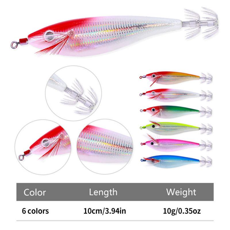 Luminous fishing bait10cm10gRound Belly Shrimp Squid Needle Horizontal Shrimp Wooden Shrimp Night Fishing Special Fake Bait